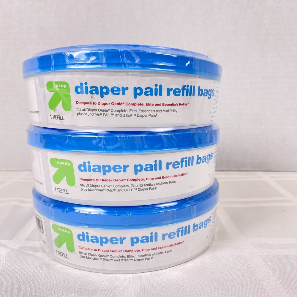 Up‎ and Up 3 Pack Diaper Pail Refill Bags Holds 272 Diapers in Each